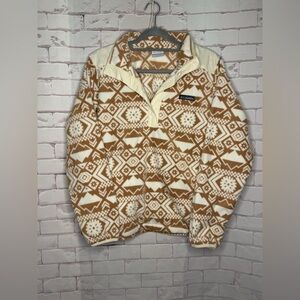Columbia‎ Aztec Style  Zip Up Sweater in Tan and Cream